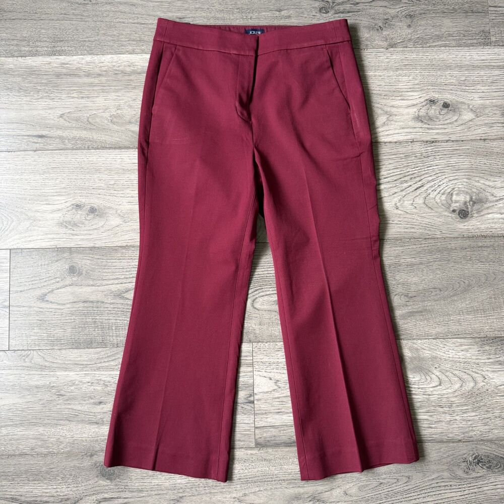 J.Crew New With Tags Kelsey Deep Berry Crop Pant in Bi-Stretch Cotton – Size 8P